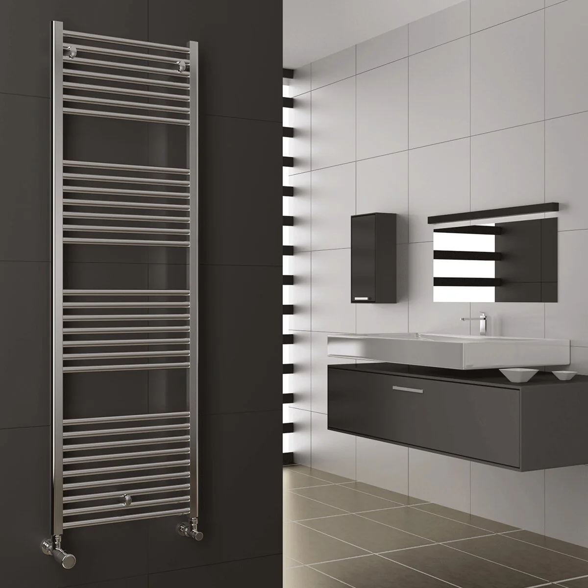 Cordivari Lisa 22 500x1385 chrome steel towel warmer radiator - Image 2